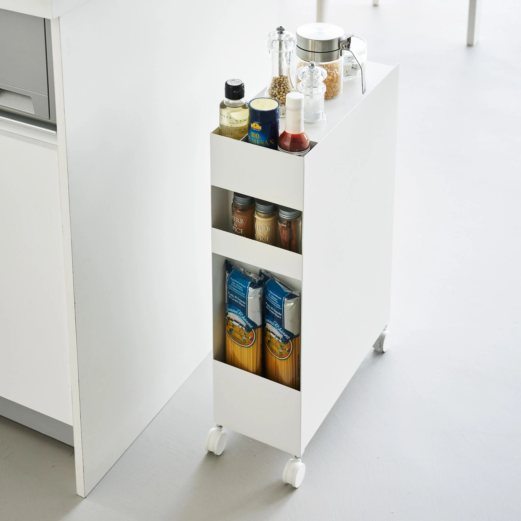 3-Tiered Storage Basket Stand with Casters - Image 10