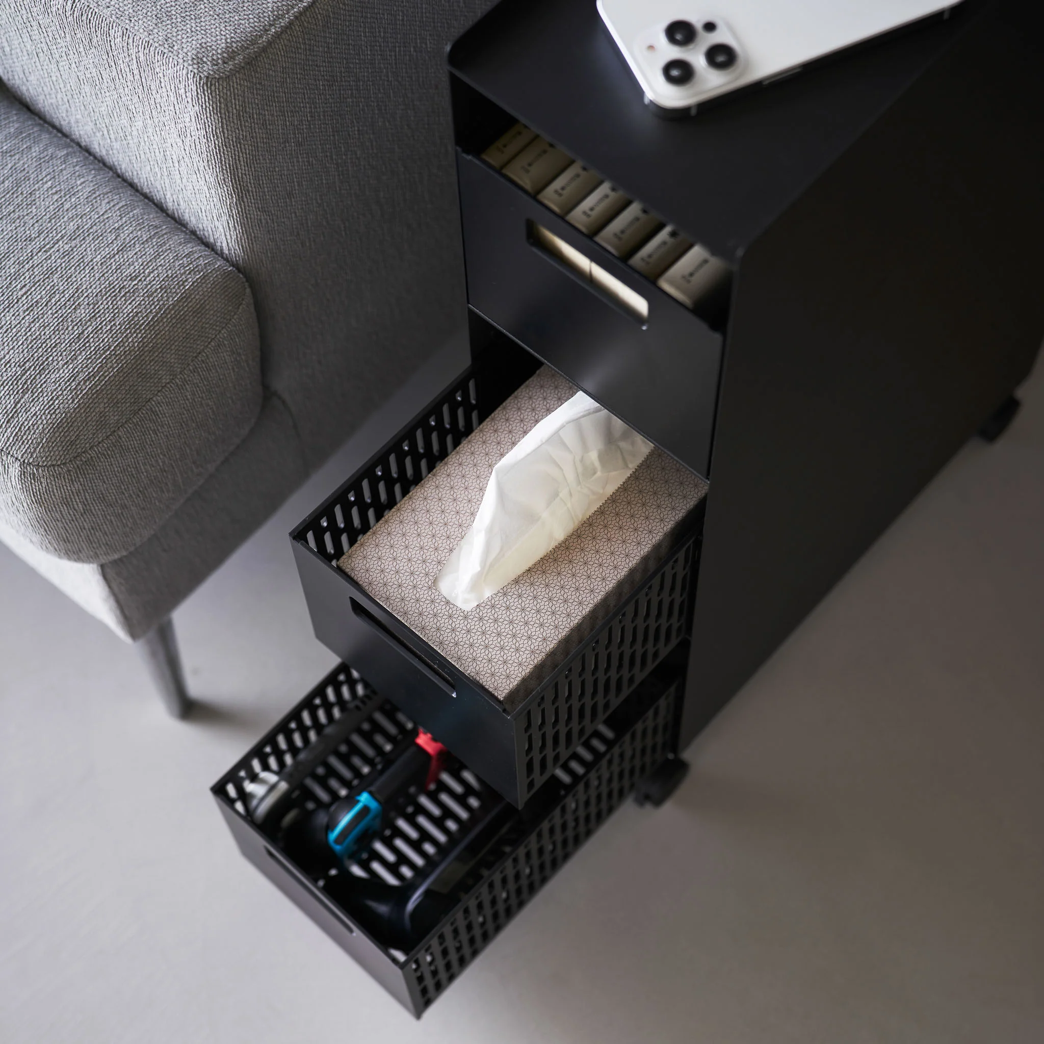 3-Tiered Storage Basket Stand with Casters - Image 21