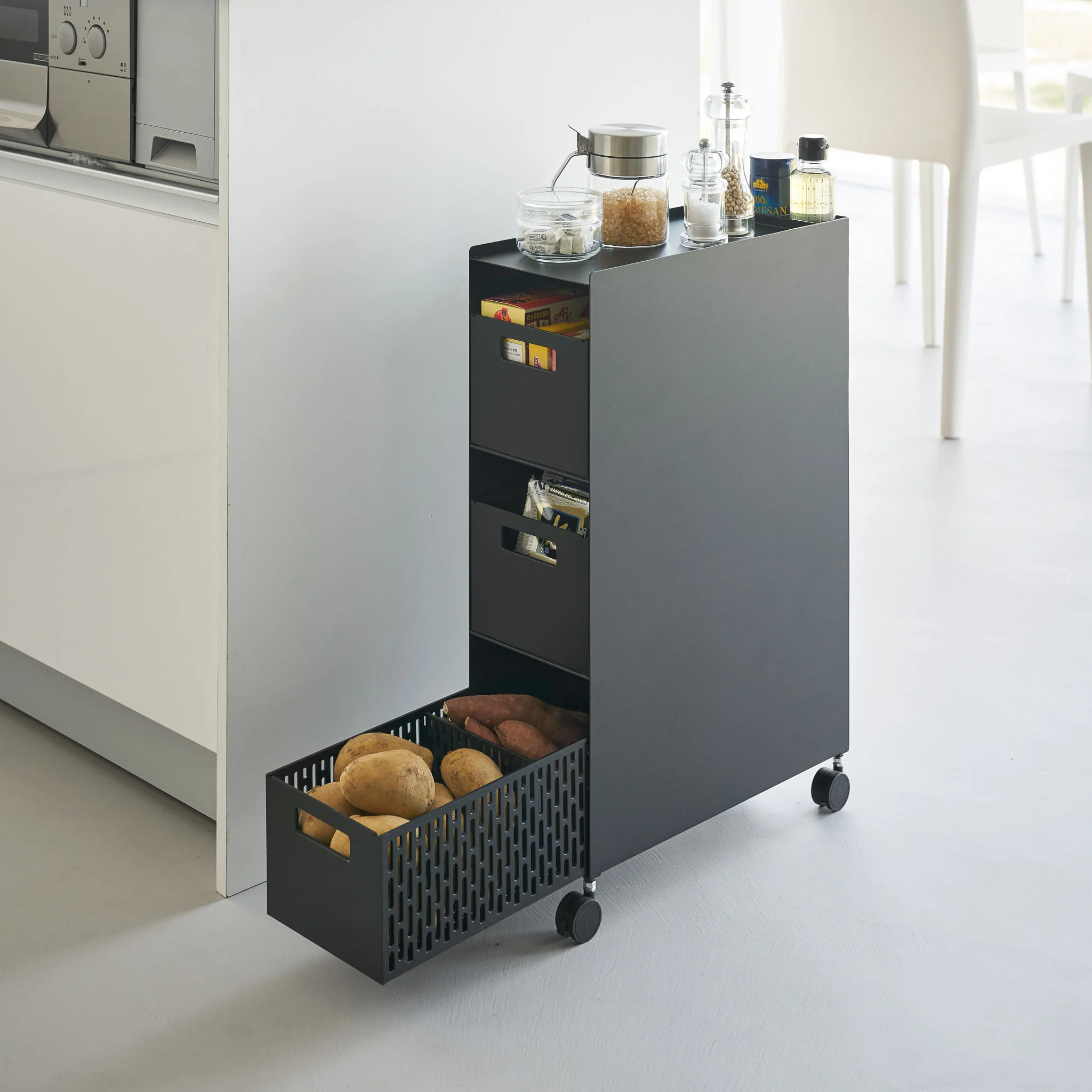 3-Tiered Storage Basket Stand with Casters - Image 22