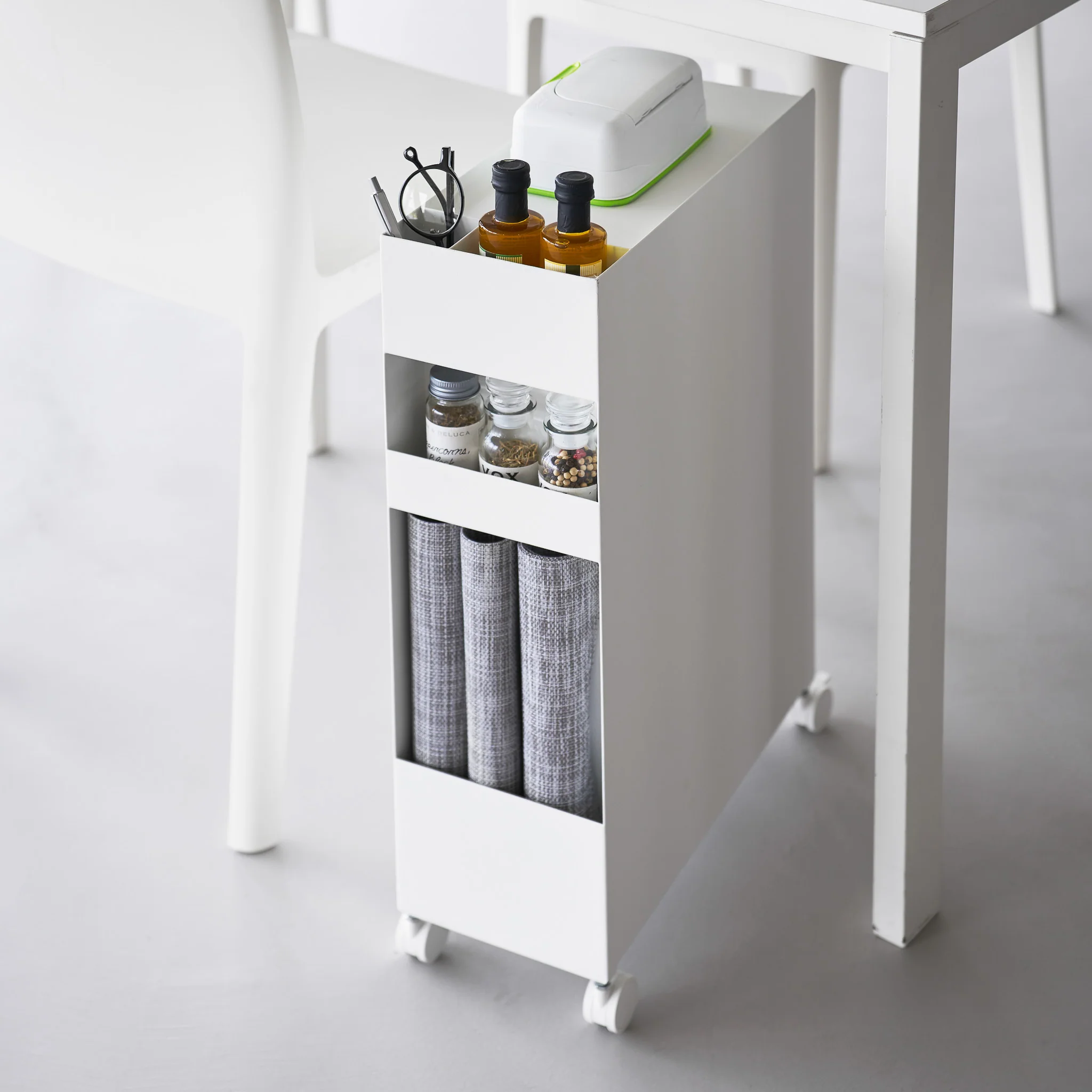 3-Tiered Storage Basket Stand with Casters - Image 4