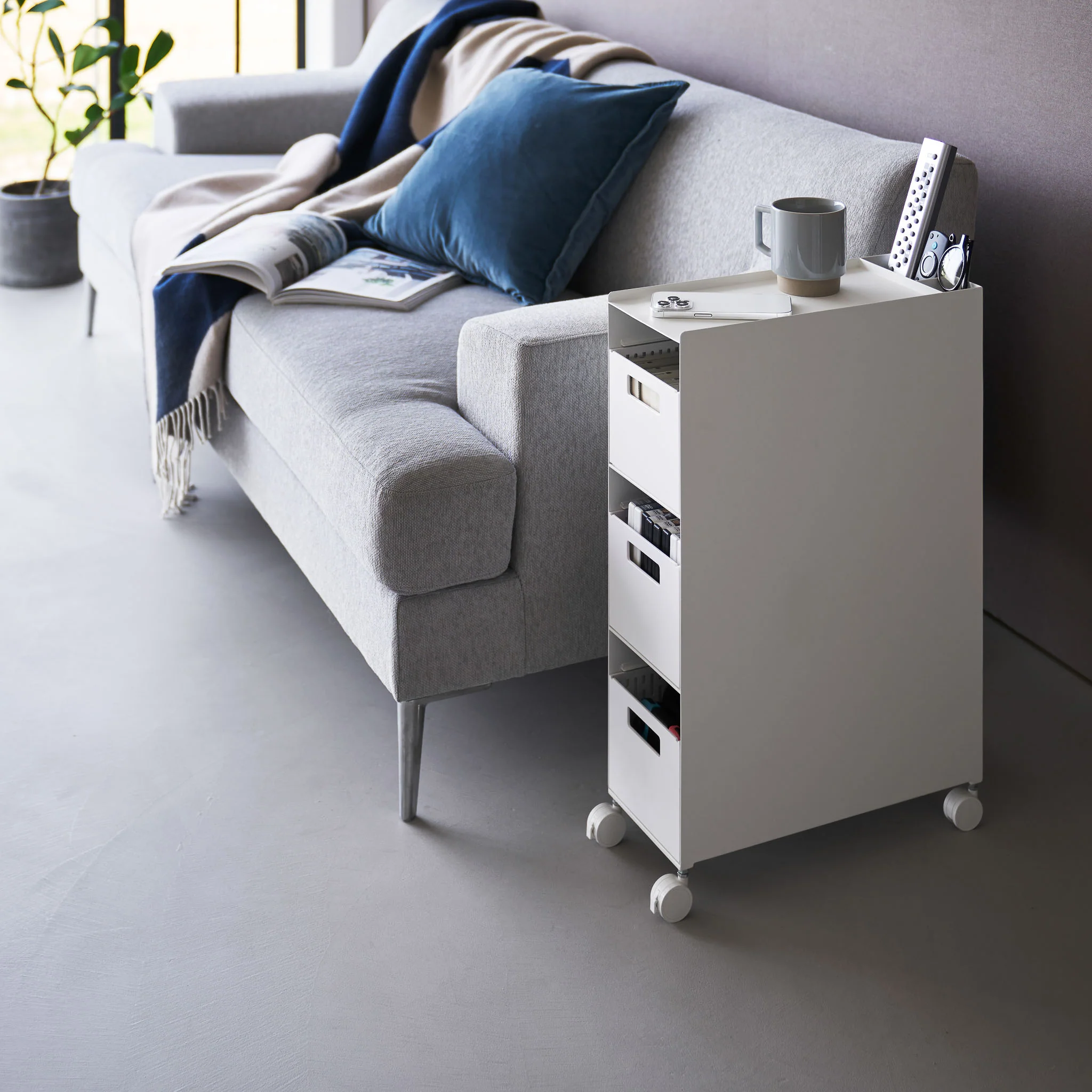 3-Tiered Storage Basket Stand with Casters - Image 6