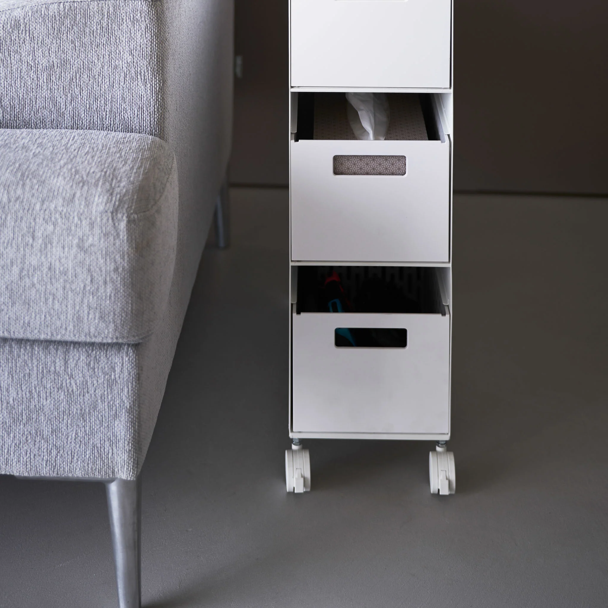3-Tiered Storage Basket Stand with Casters - Image 7
