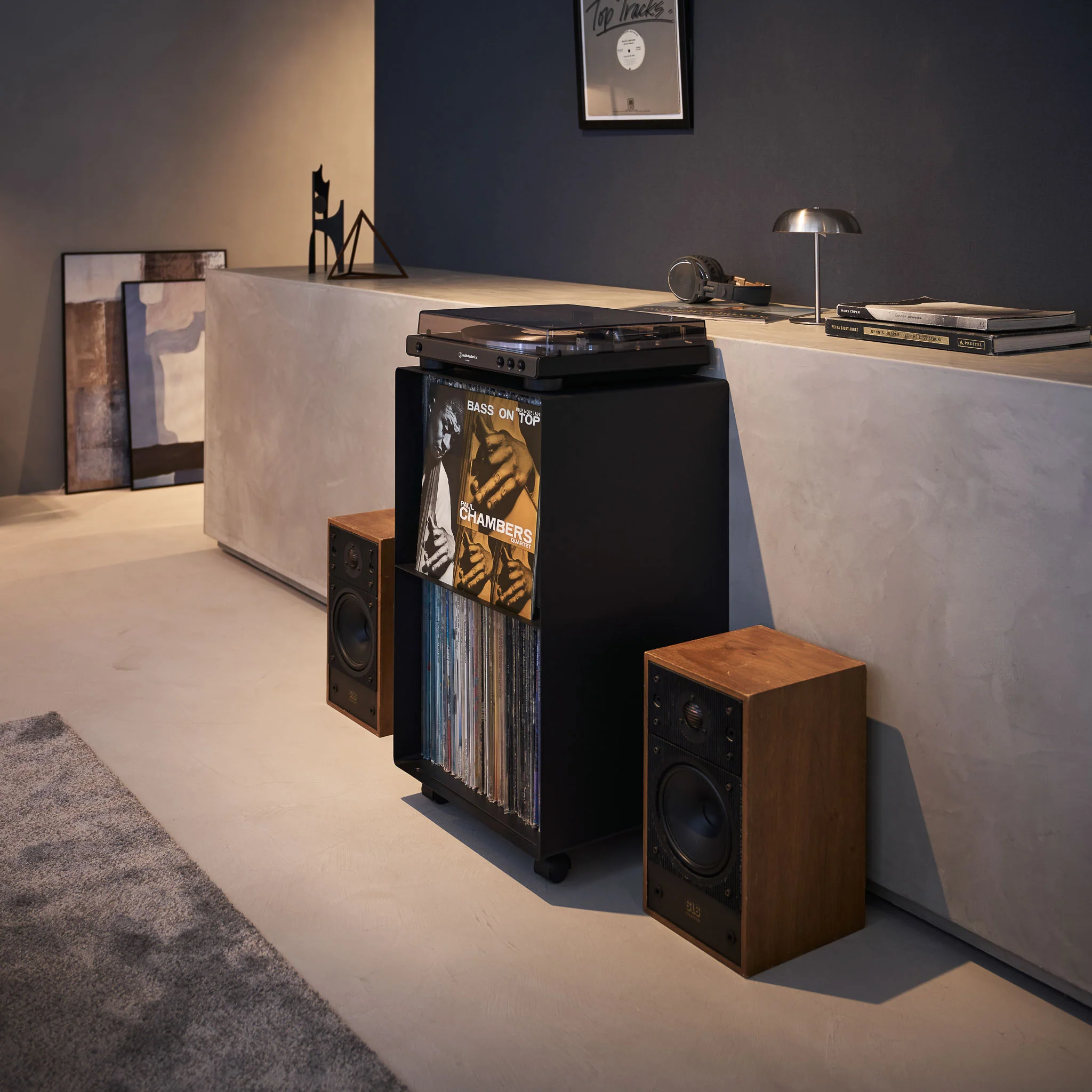2-Tiered Record Rack with Casters - Image 11