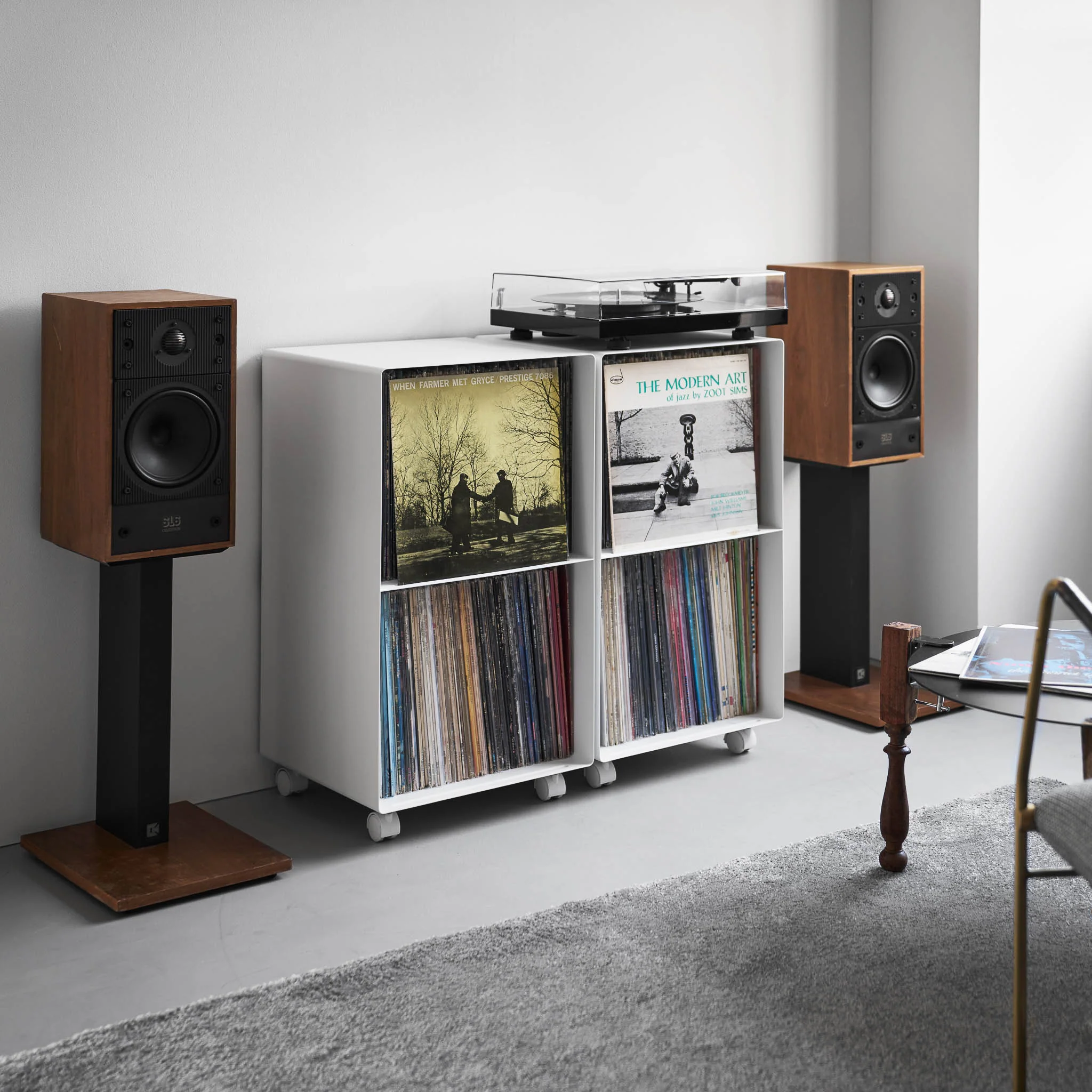 2-Tiered Record Rack with Casters - Image 6