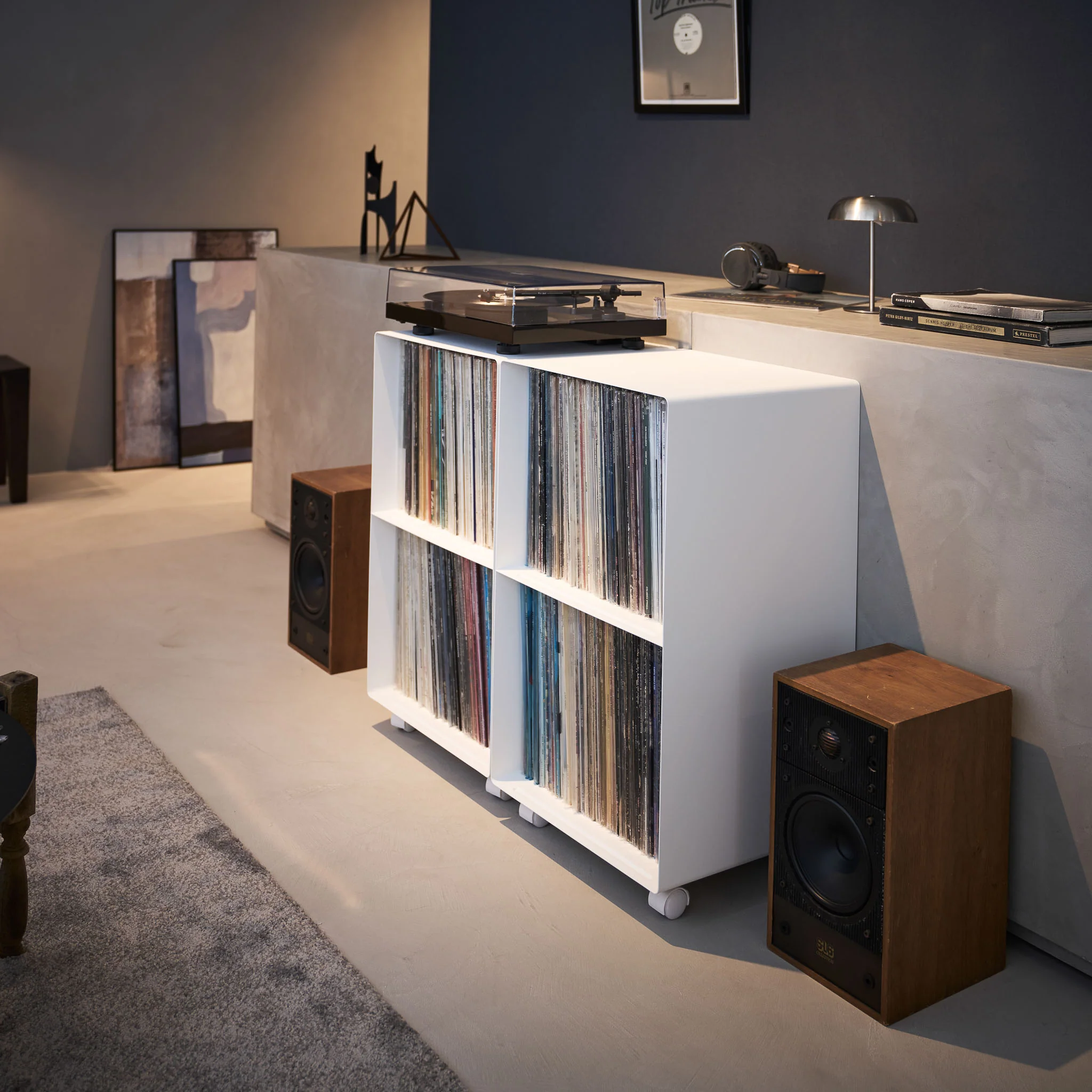 2-Tiered Record Rack with Casters - Image 7