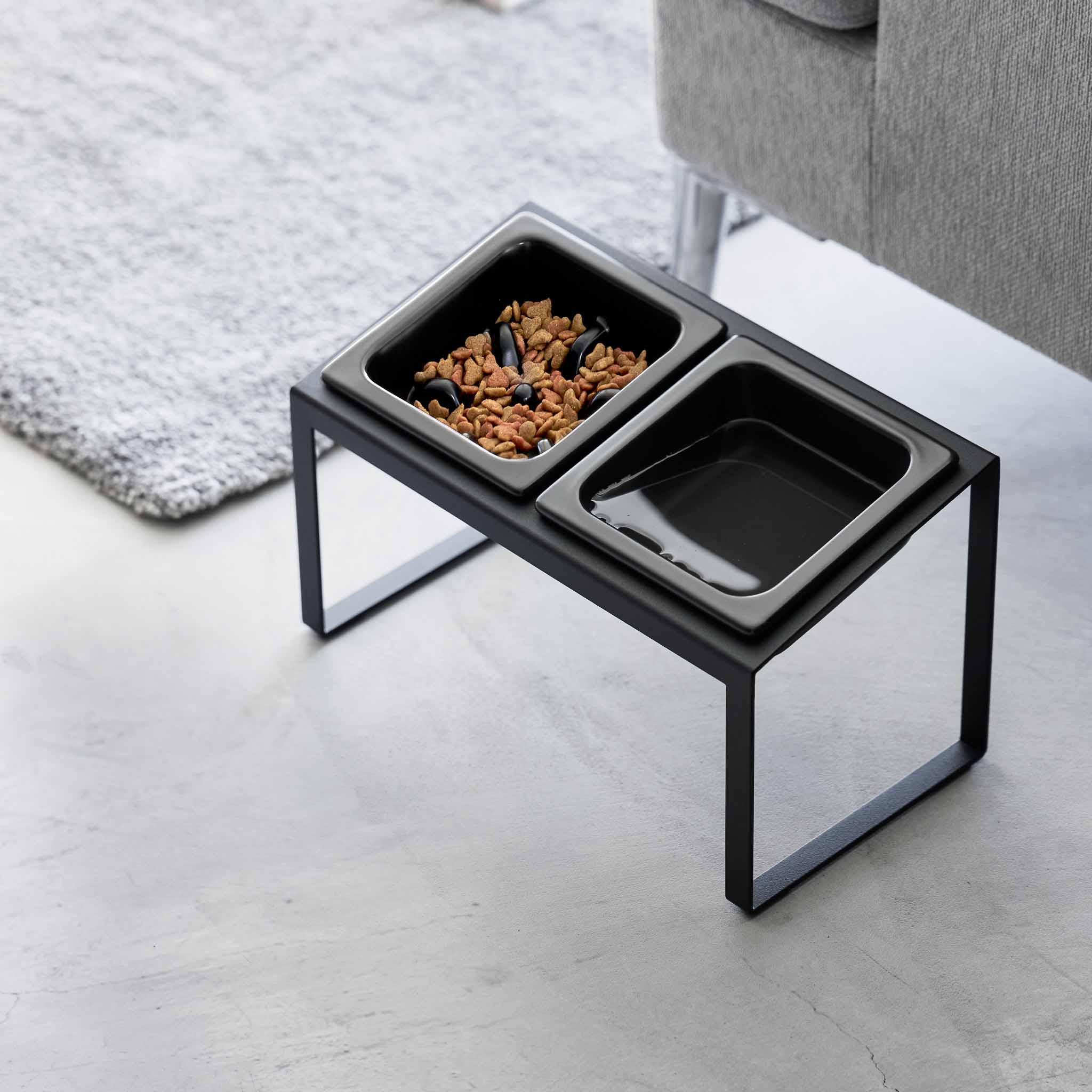 Angled Pet Food Bowls with Slow Feeder & Stand - Image 11