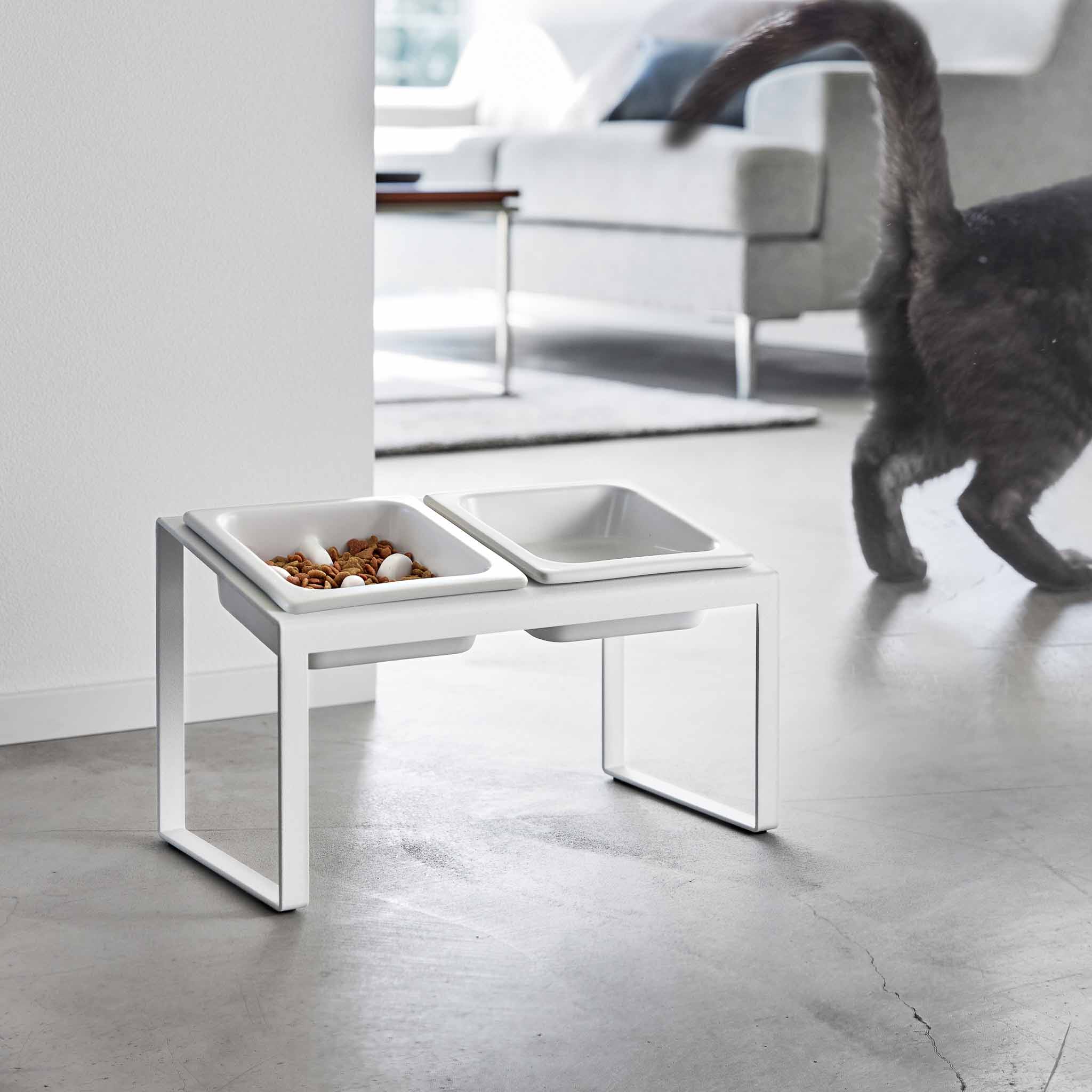 Angled Pet Food Bowls with Slow Feeder & Stand - Image 2