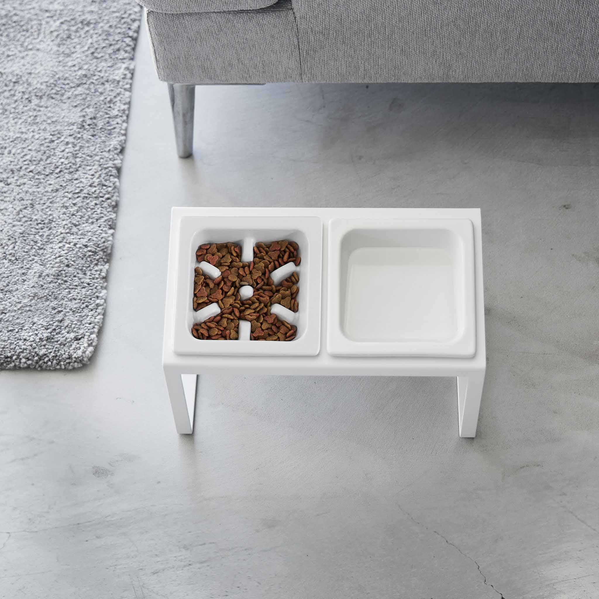 Angled Pet Food Bowls with Slow Feeder & Stand - Image 5
