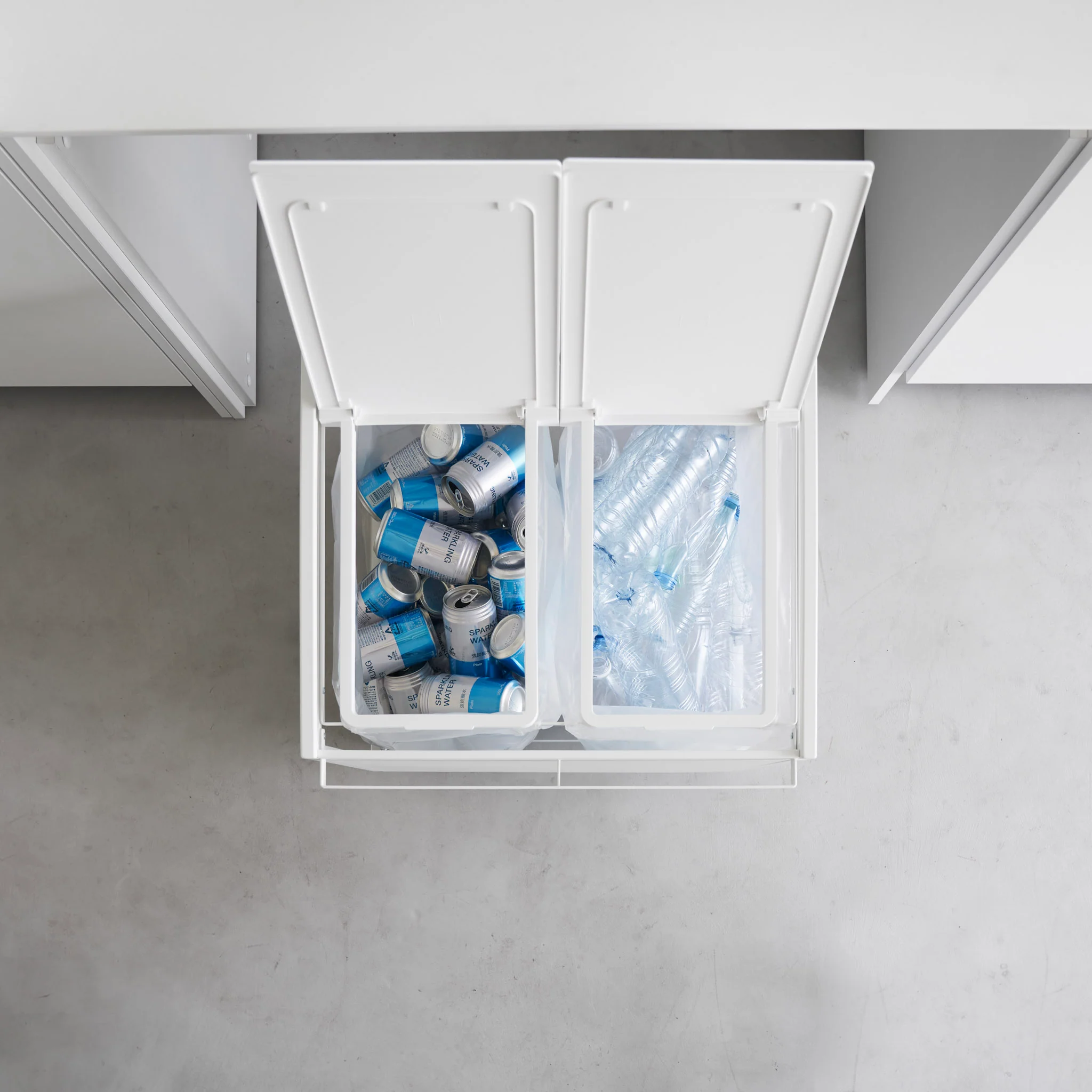 2-Compartment Trash Can with Casters - Image 4