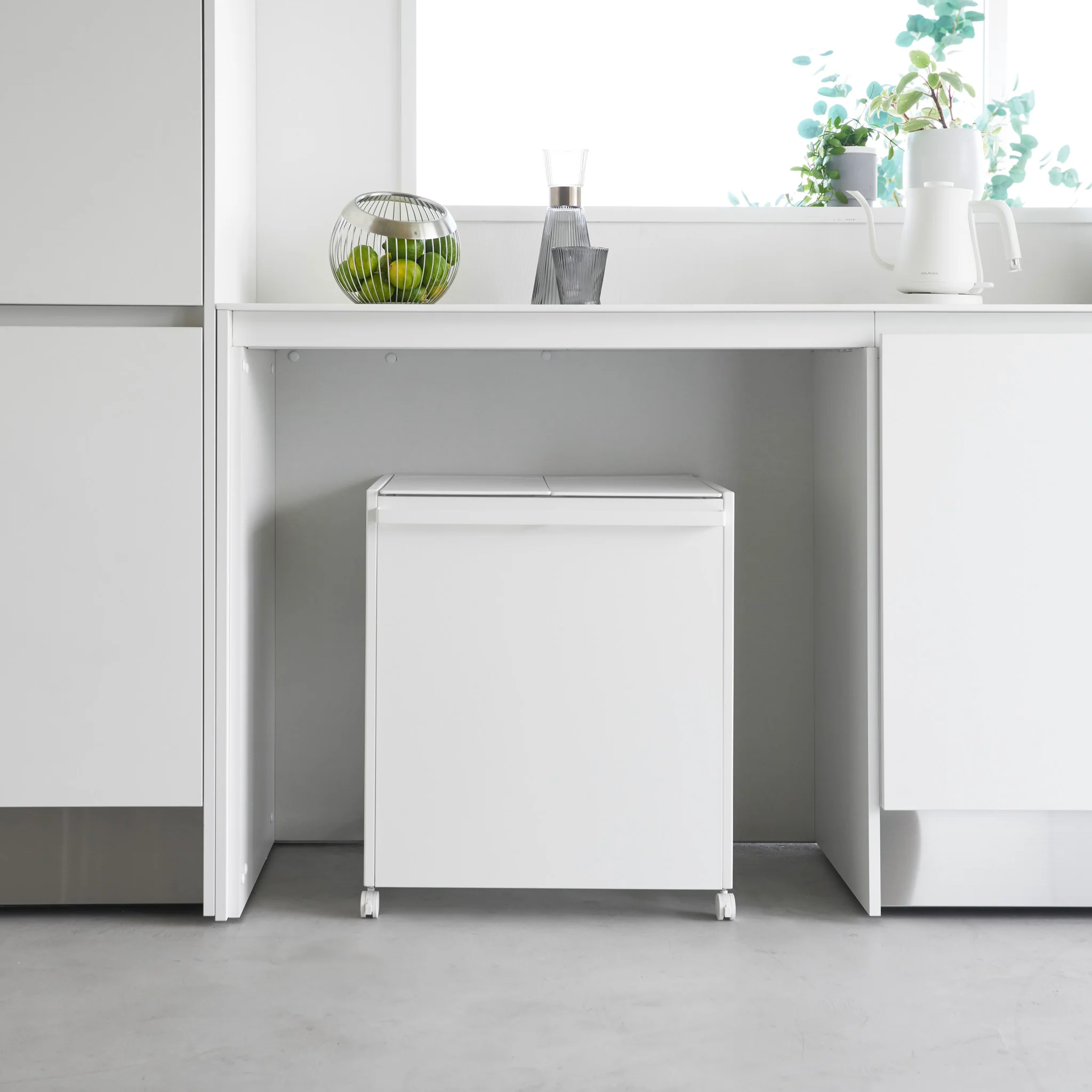 2-Compartment Trash Can with Casters - Image 5