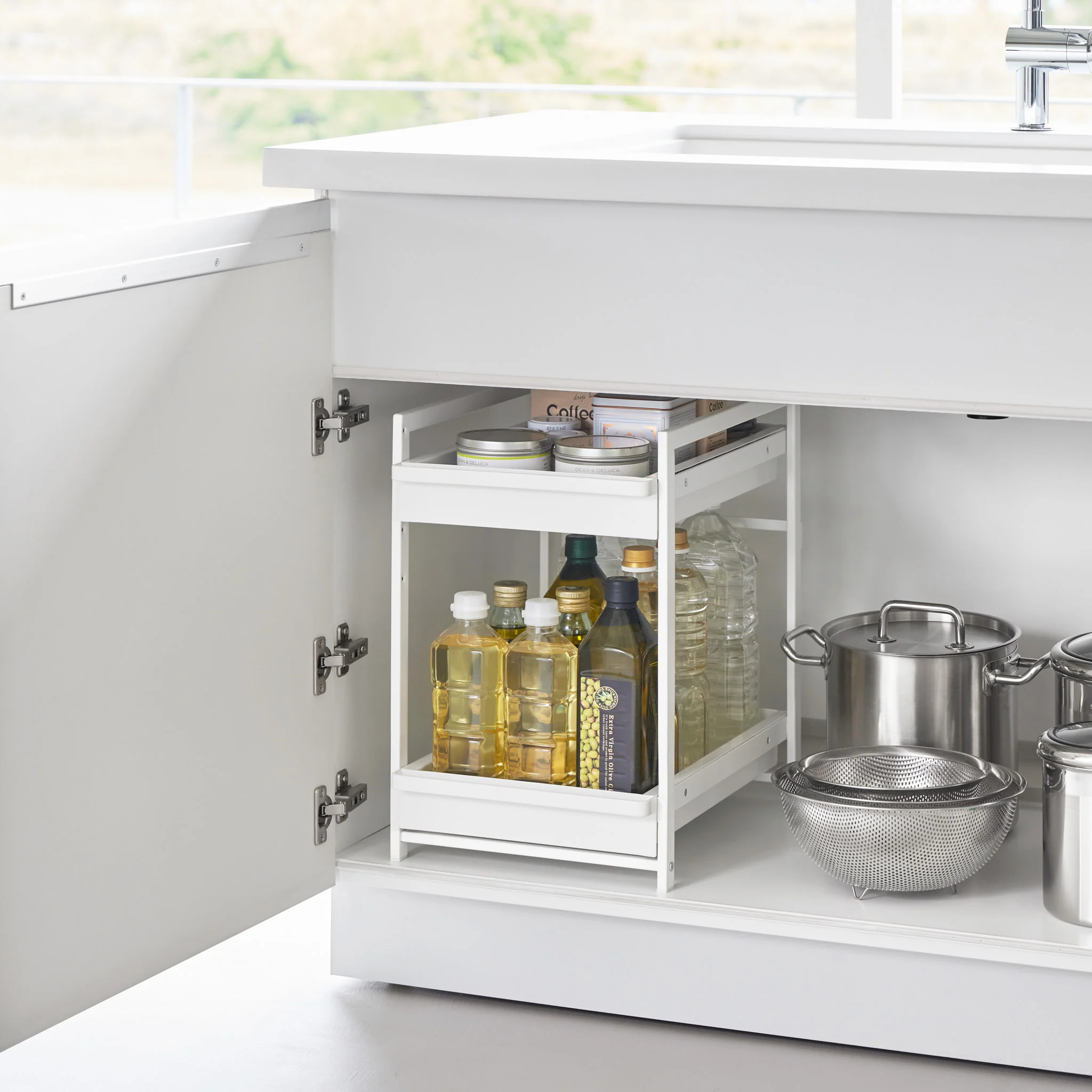 2-Tiered Sliding Under-Sink Organizer - Image 2