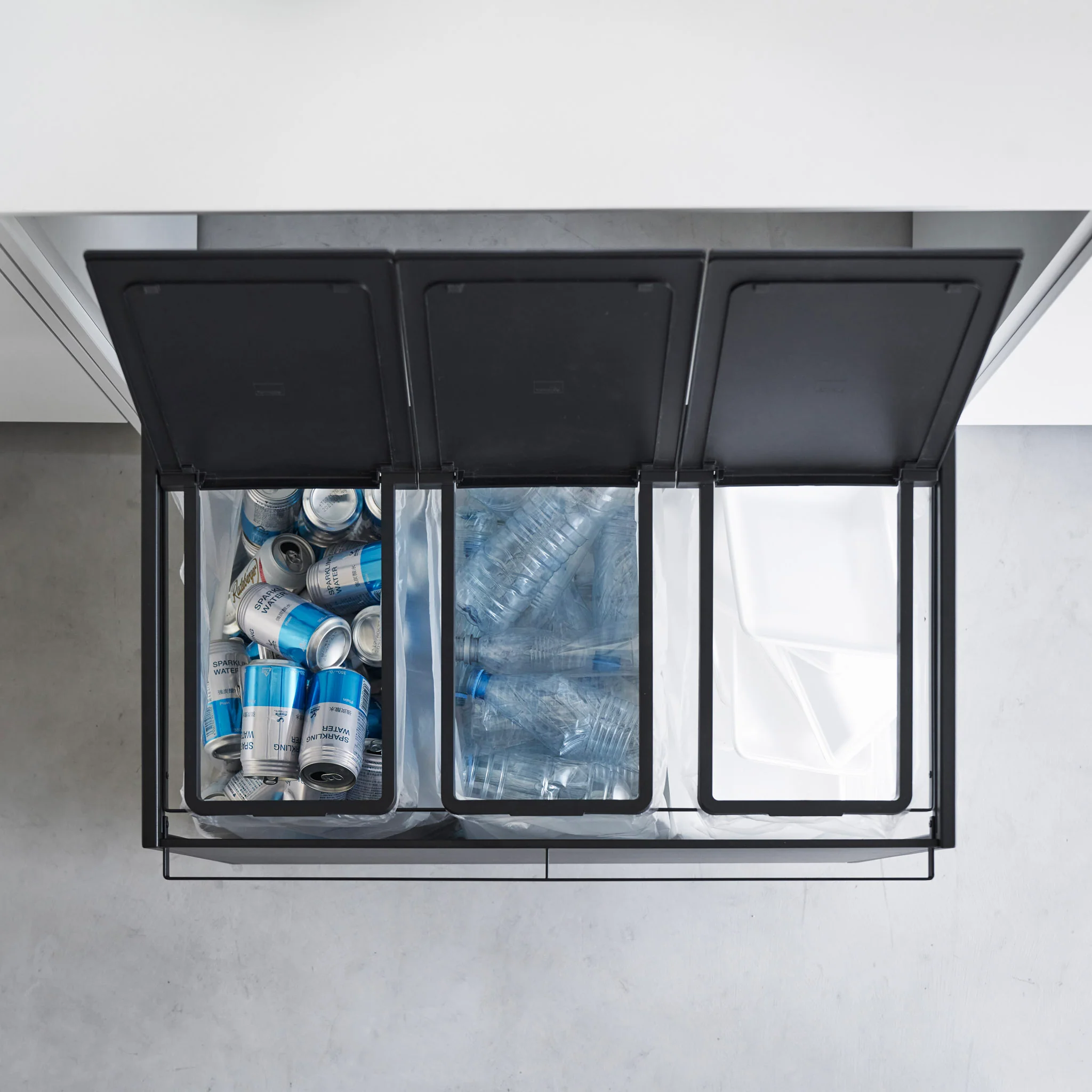 3-Compartment Trash Can with Casters - Image 18