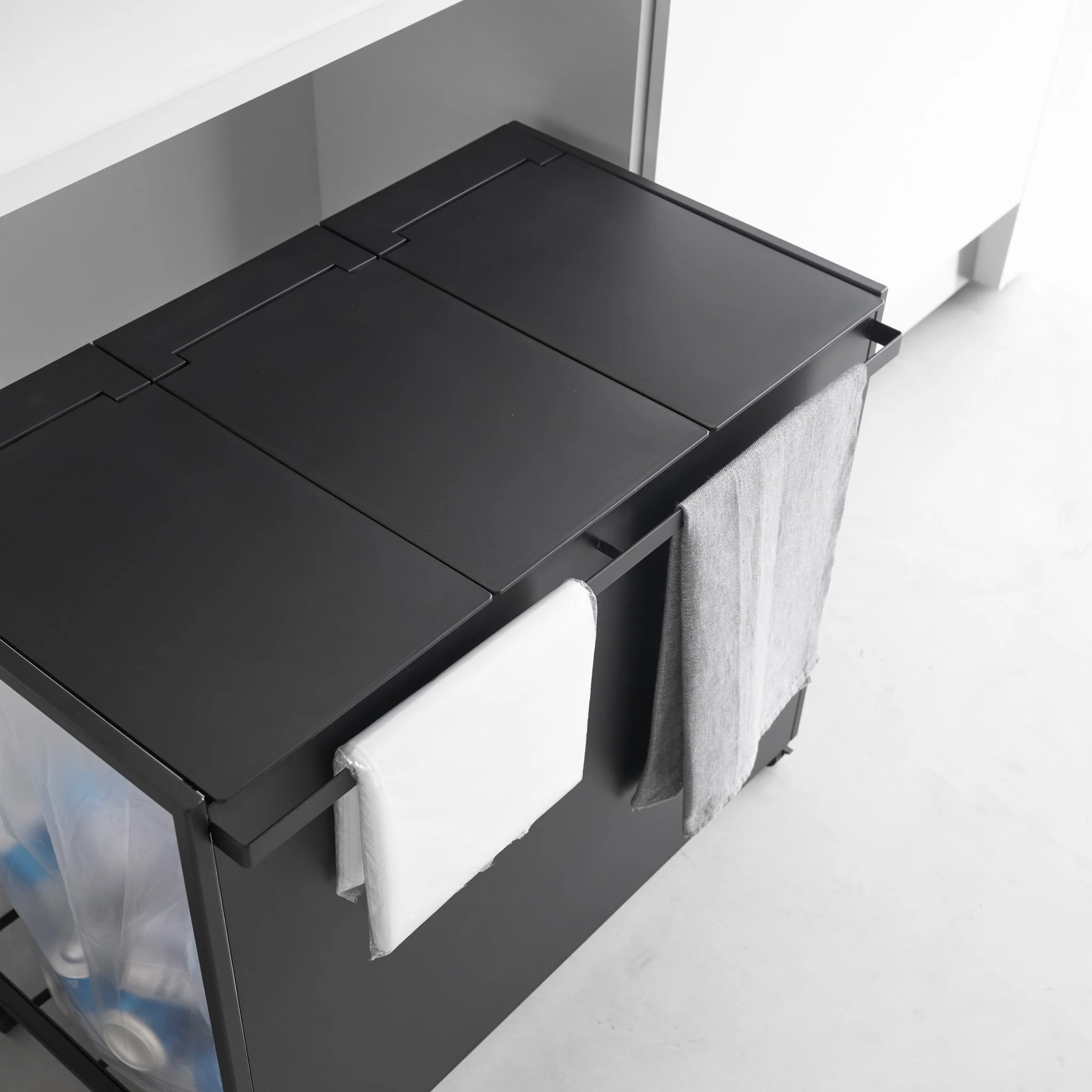 3-Compartment Trash Can with Casters - Image 20