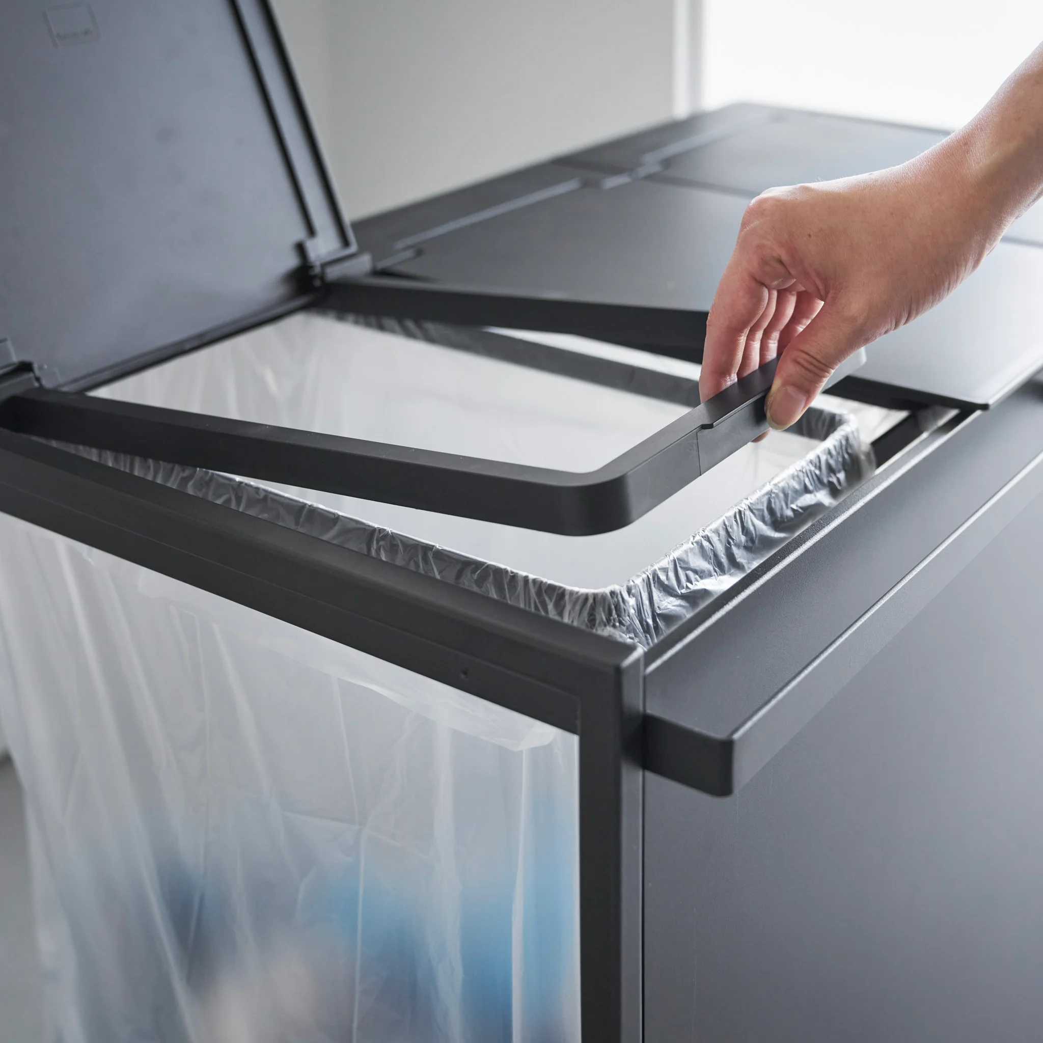 3-Compartment Trash Can with Casters - Image 23