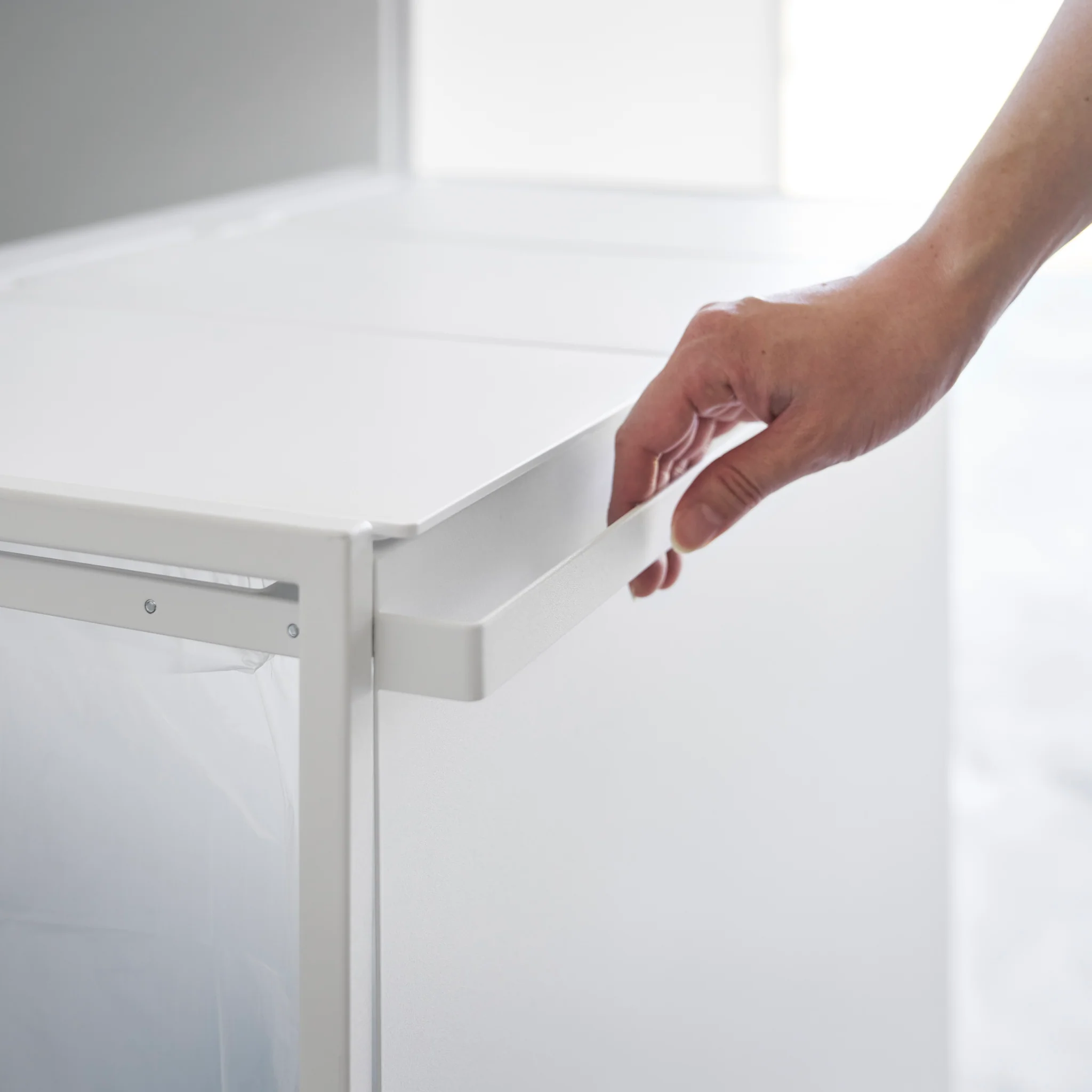 3-Compartment Trash Can with Casters - Image 7