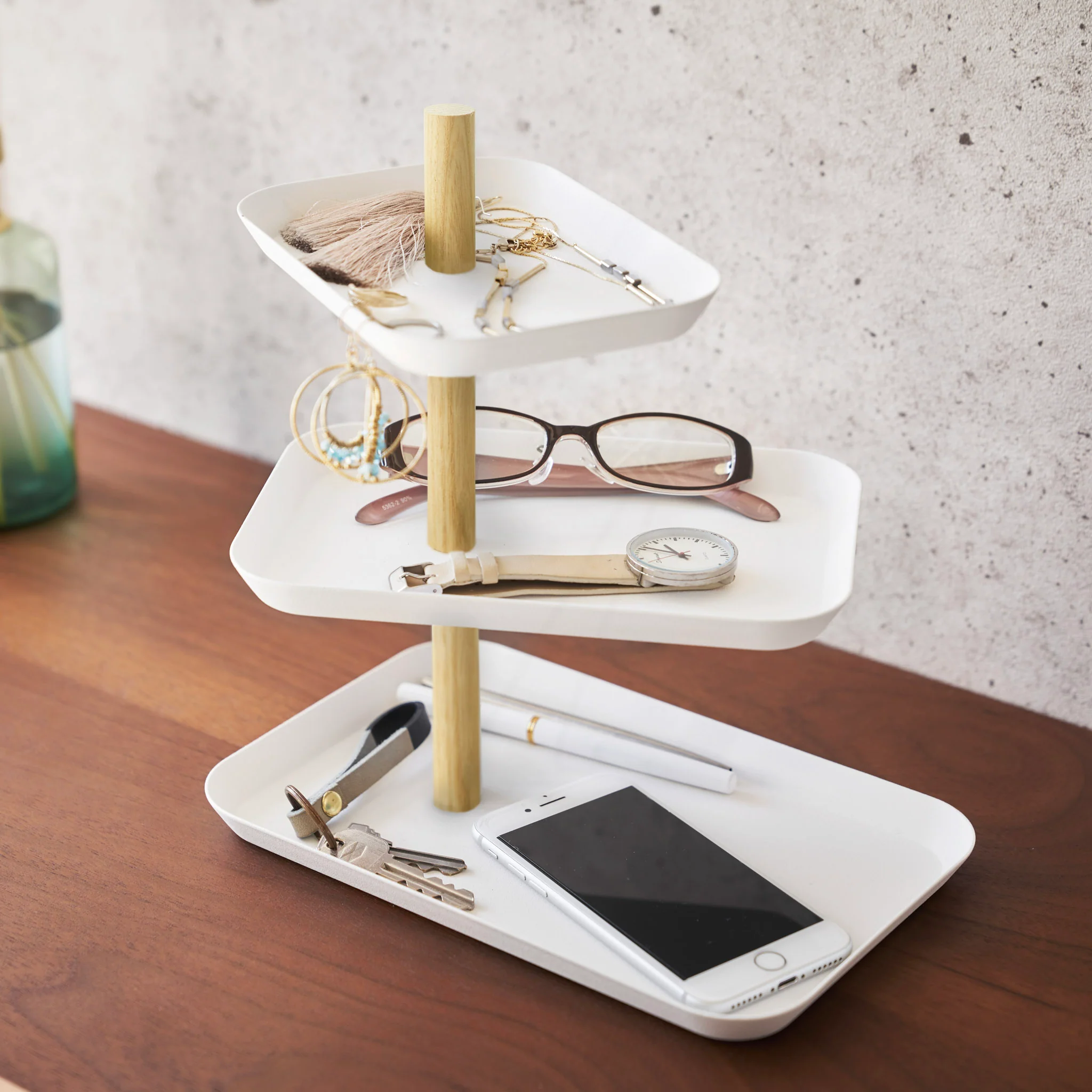 3-Tiered Accessory Stand with Rotatable Trays - Image 2