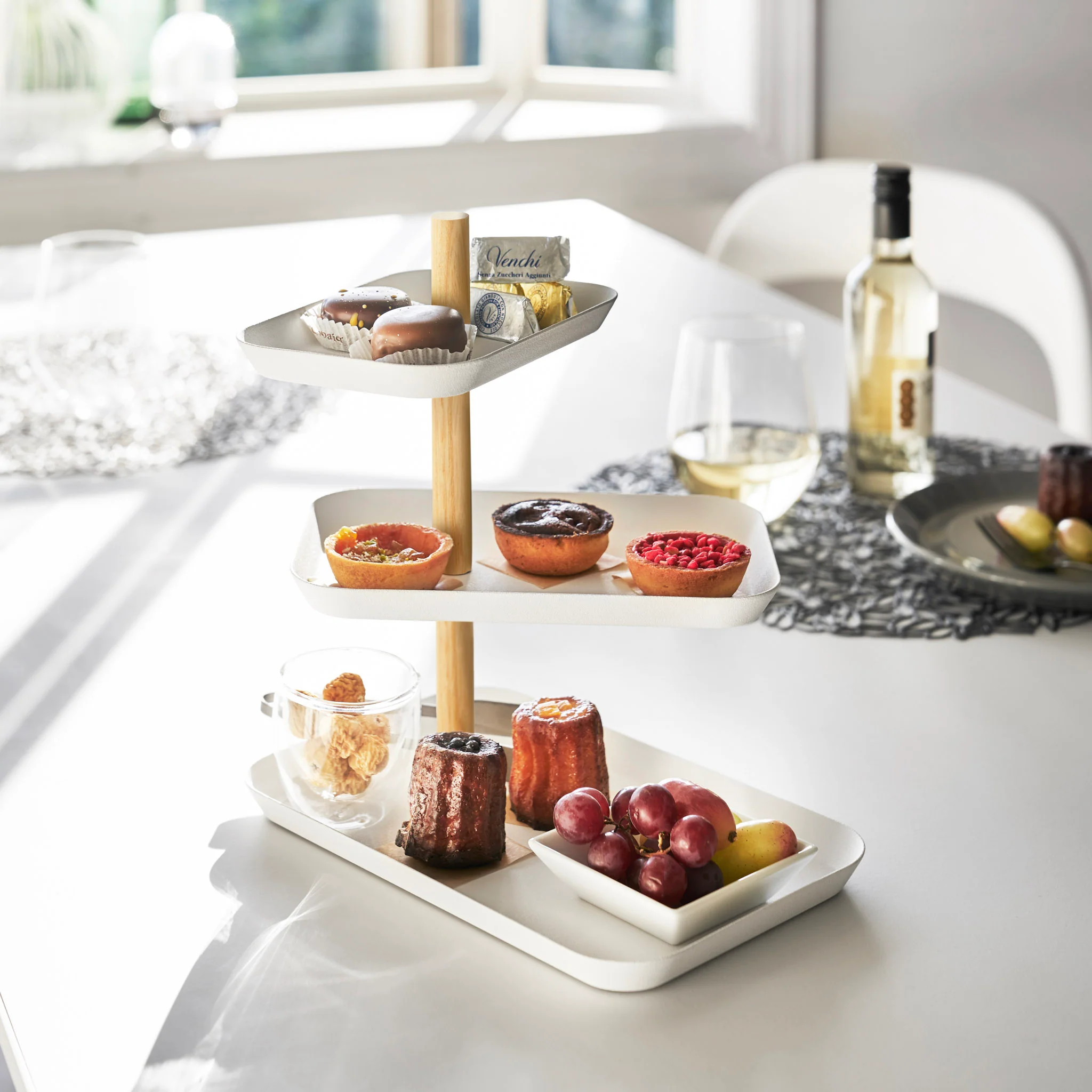3-Tiered Accessory Stand with Rotatable Trays - Image 5