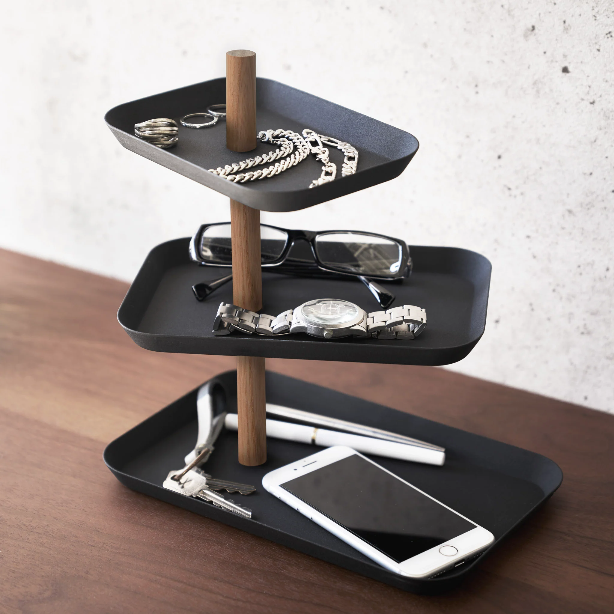 3-Tiered Accessory Stand with Rotatable Trays - Image 9