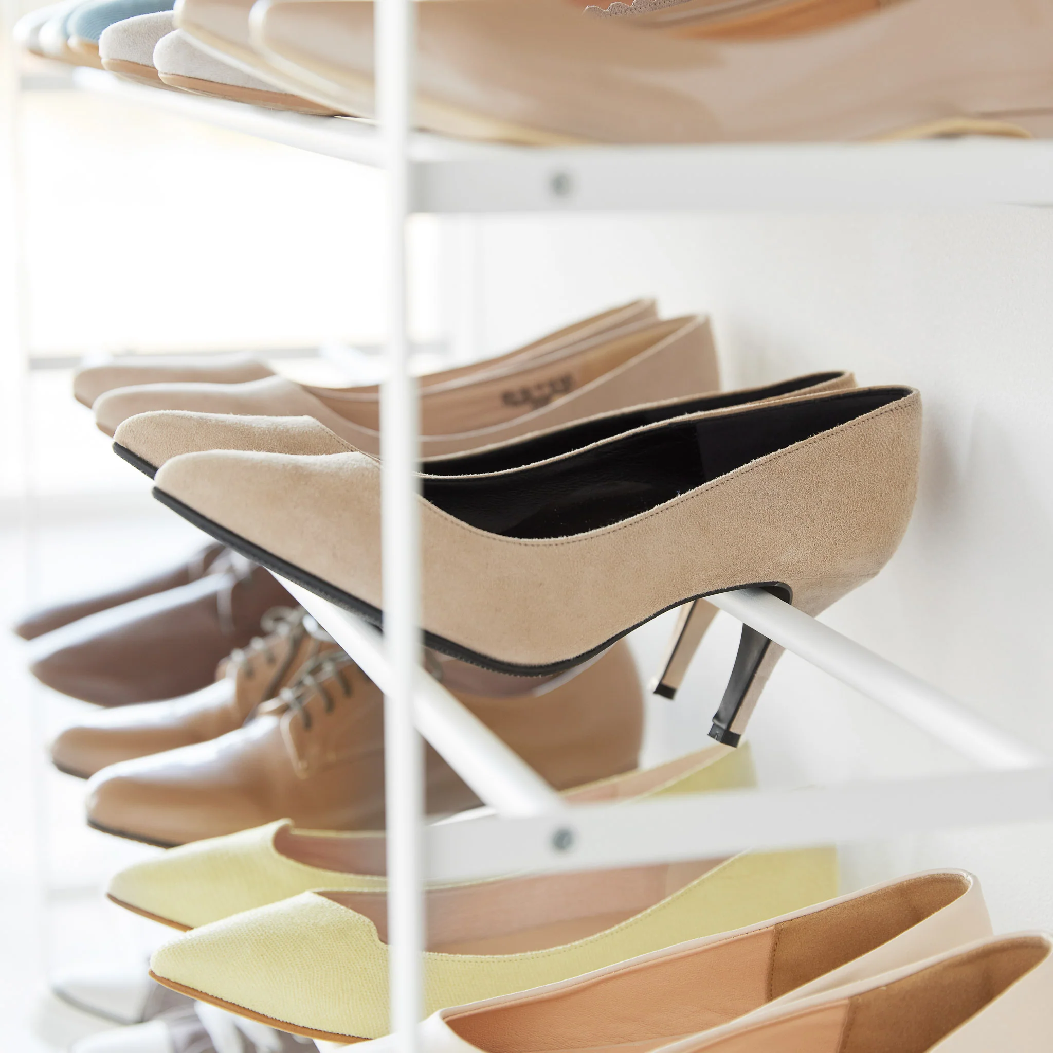 5-Tiered Wood-Top Shoe Rack with Casters - Image 11