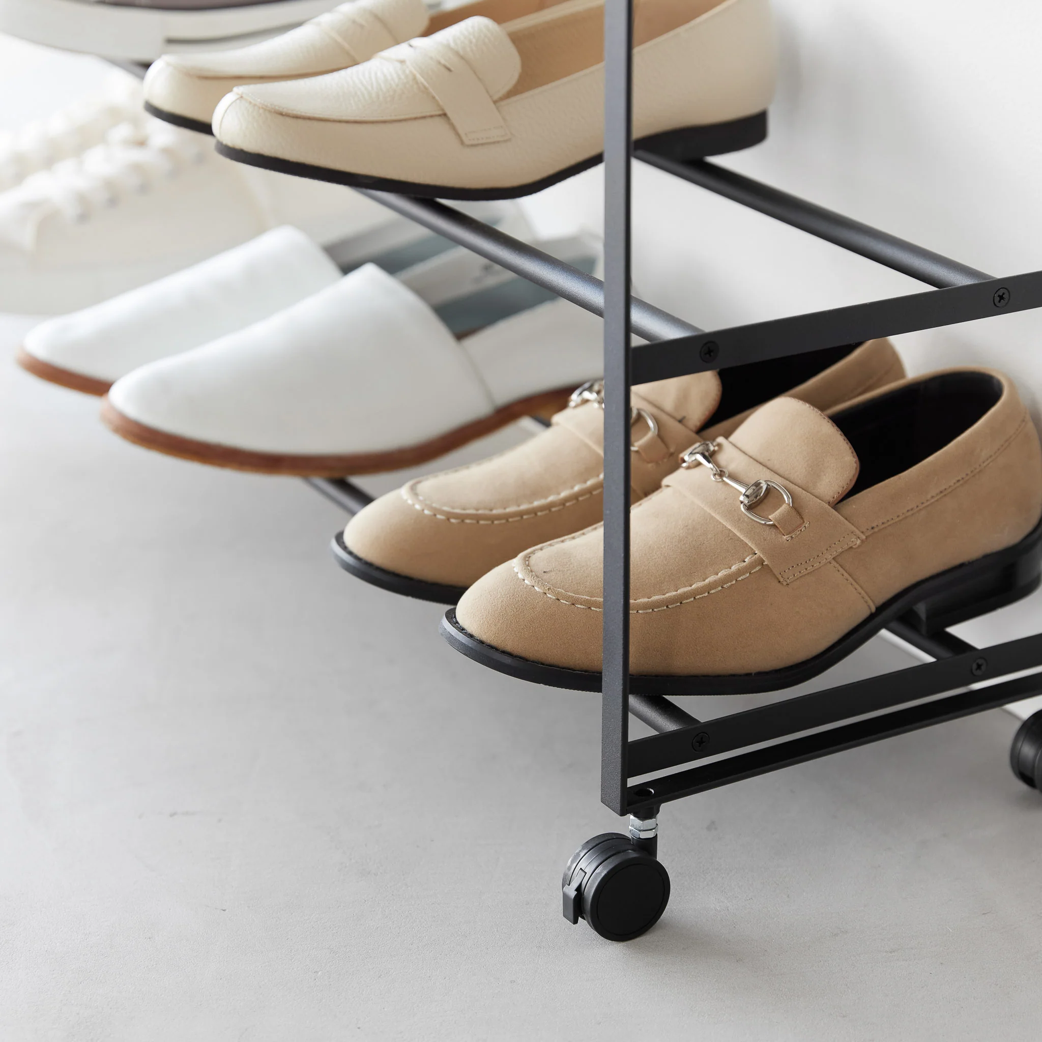 5-Tiered Wood-Top Shoe Rack with Casters - Image 19