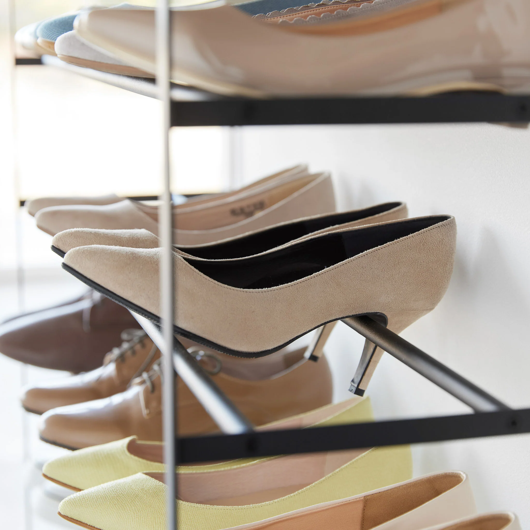 5-Tiered Wood-Top Shoe Rack with Casters - Image 23