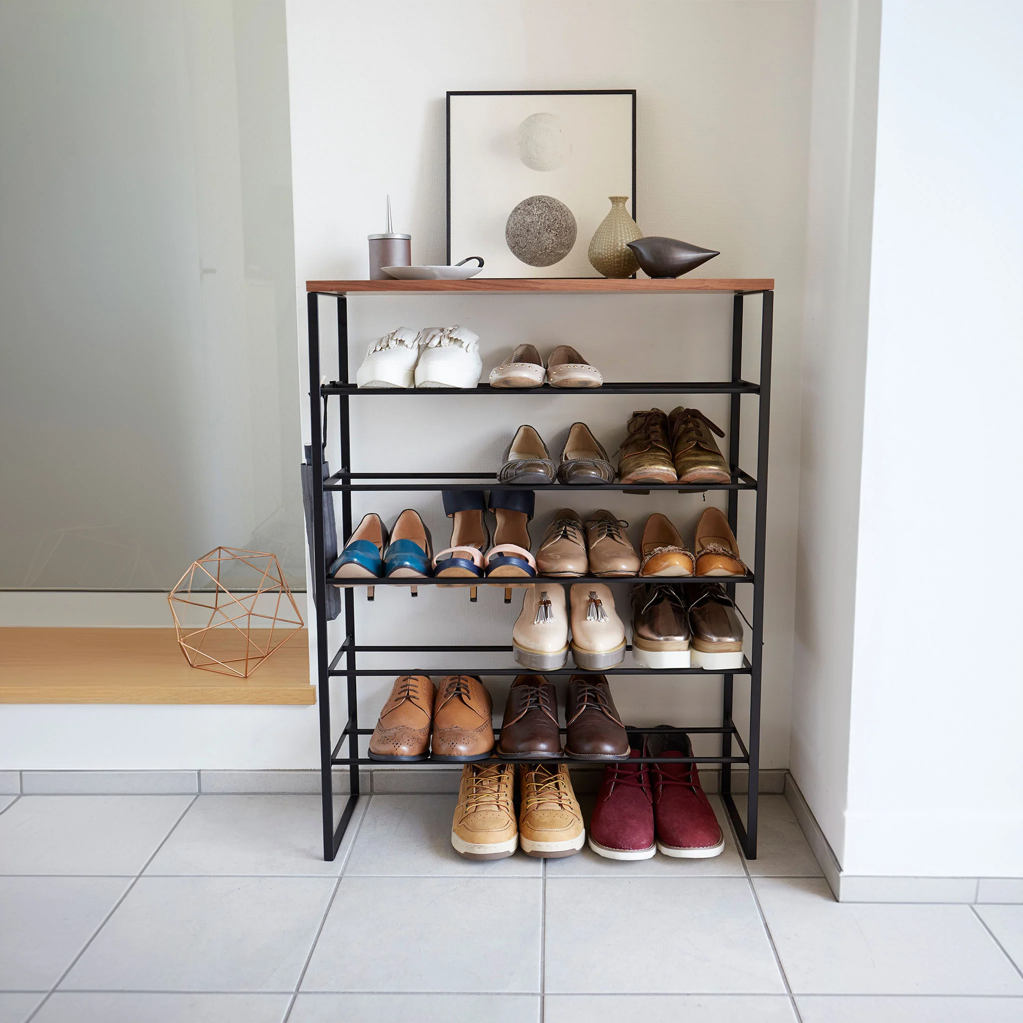6-Tiered Wood-Top Shoe Rack - Image 13