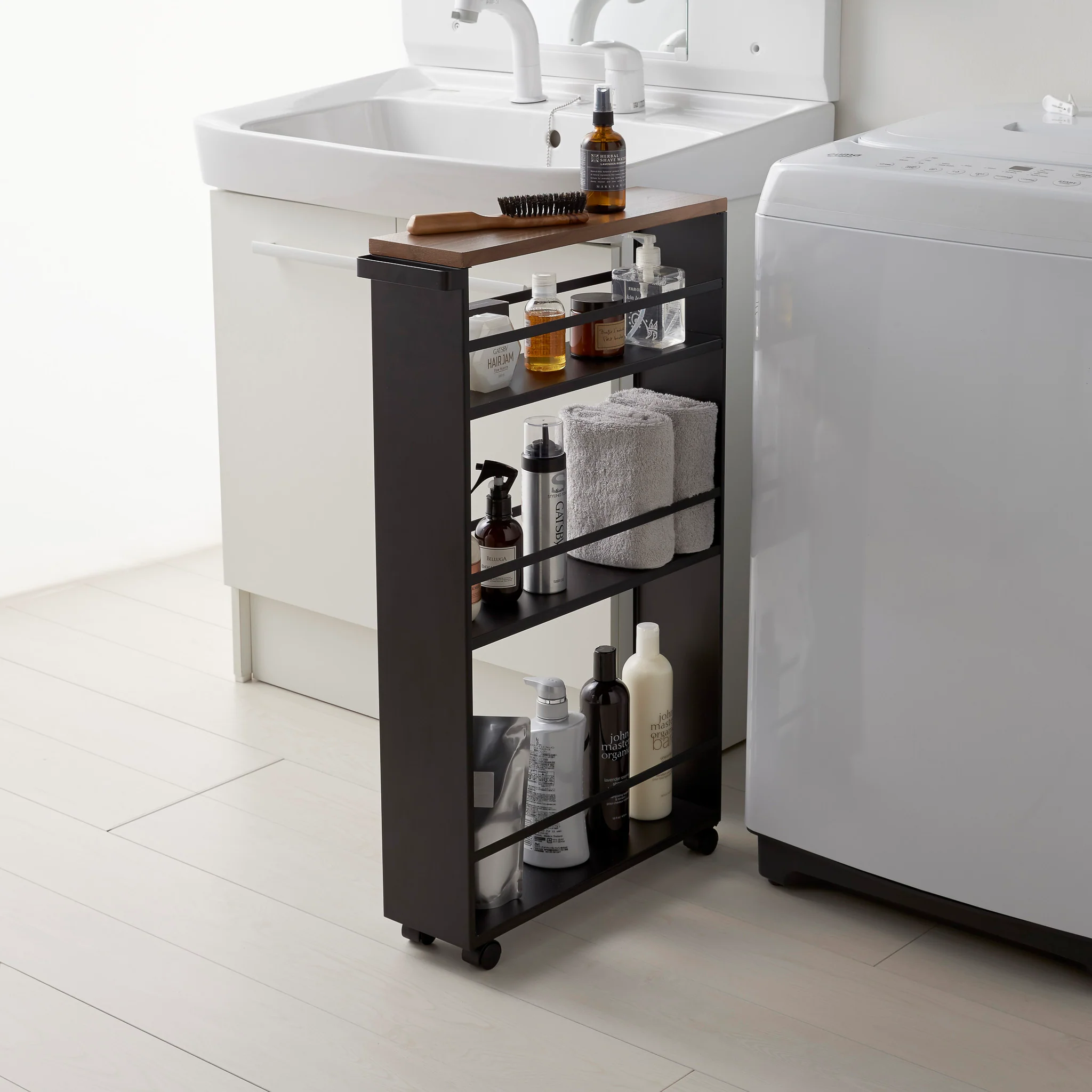 Slim Wood-Top Storage Cart - Image 12