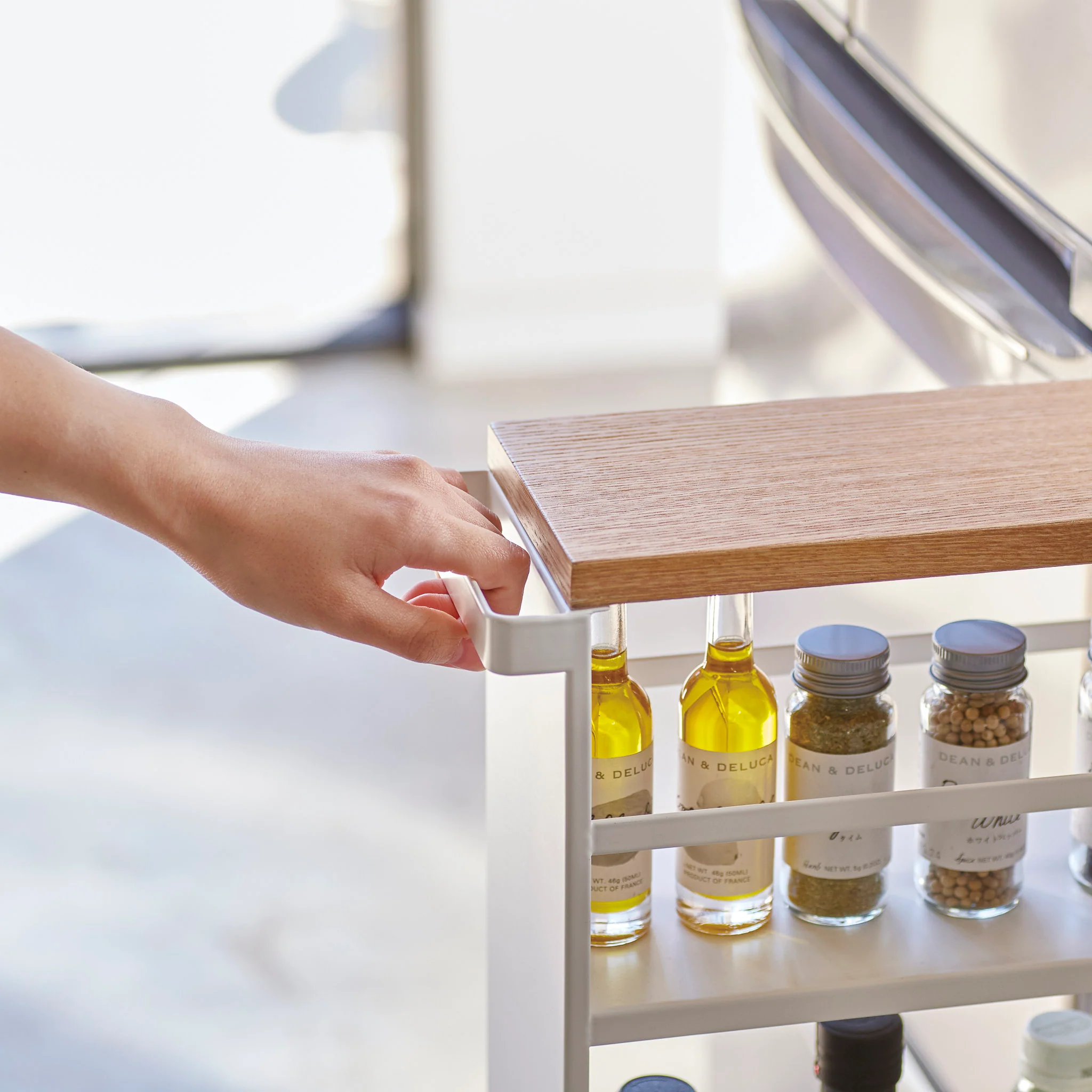 Slim Wood-Top Storage Cart - Image 3
