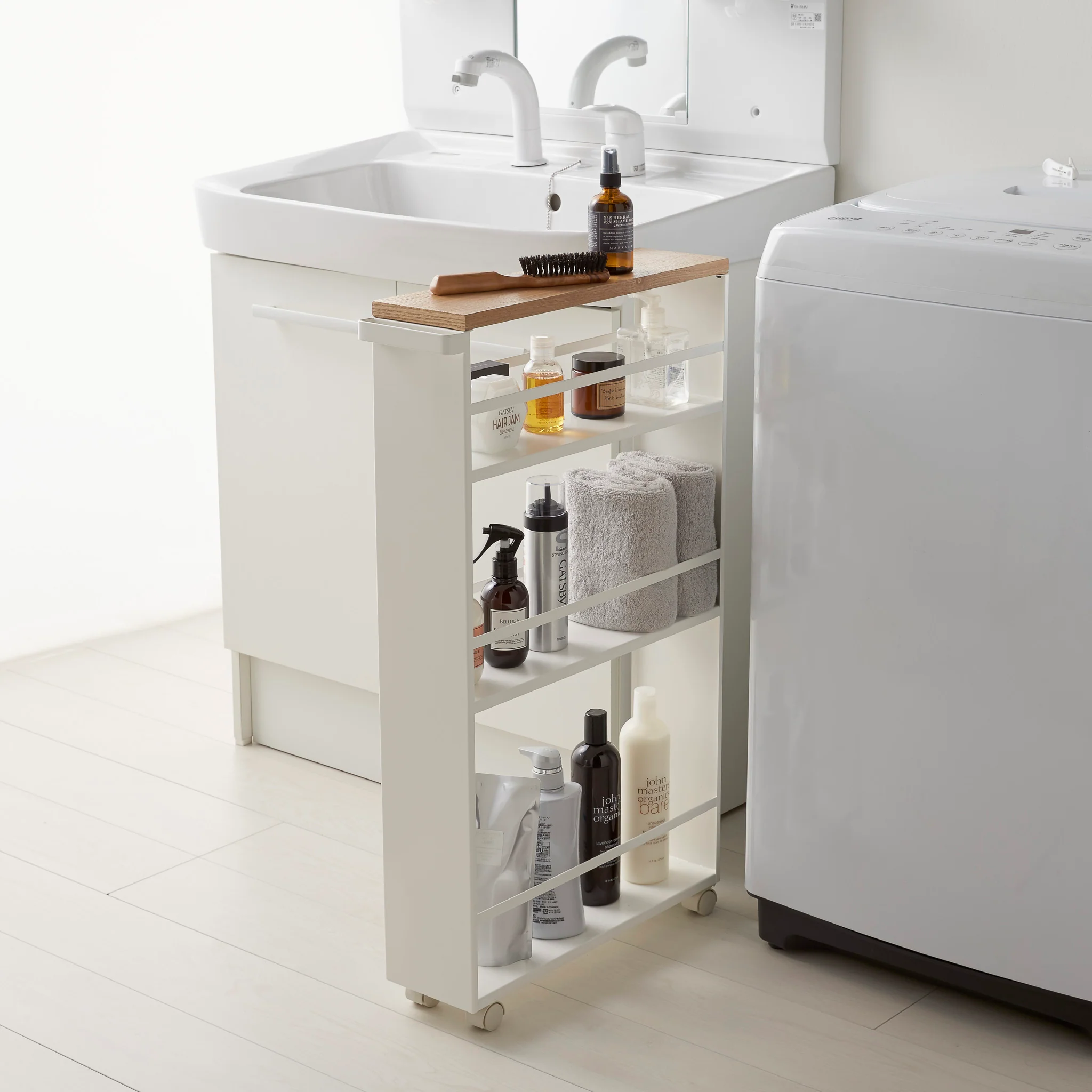 Slim Wood-Top Storage Cart - Image 5