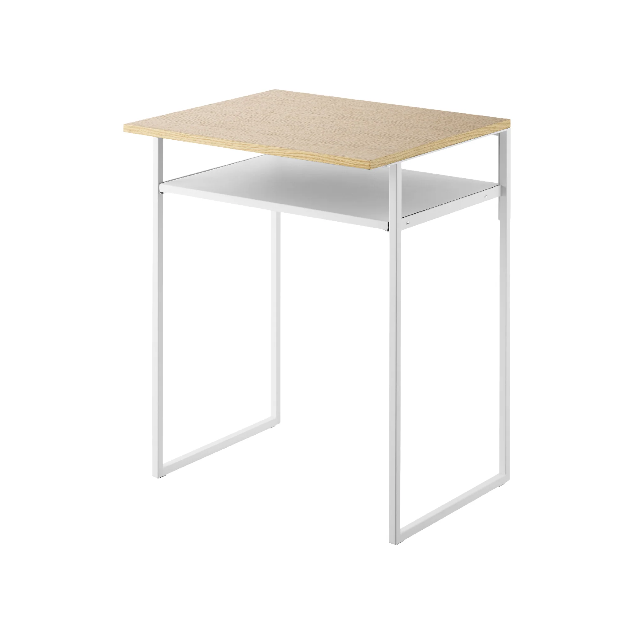 Wood-Top Table with Sliding Shelf