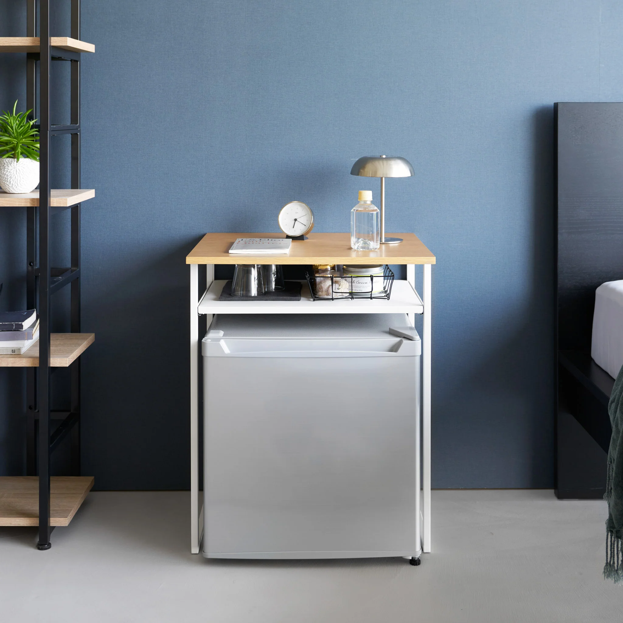 Wood-Top Table with Sliding Shelf - Image 4