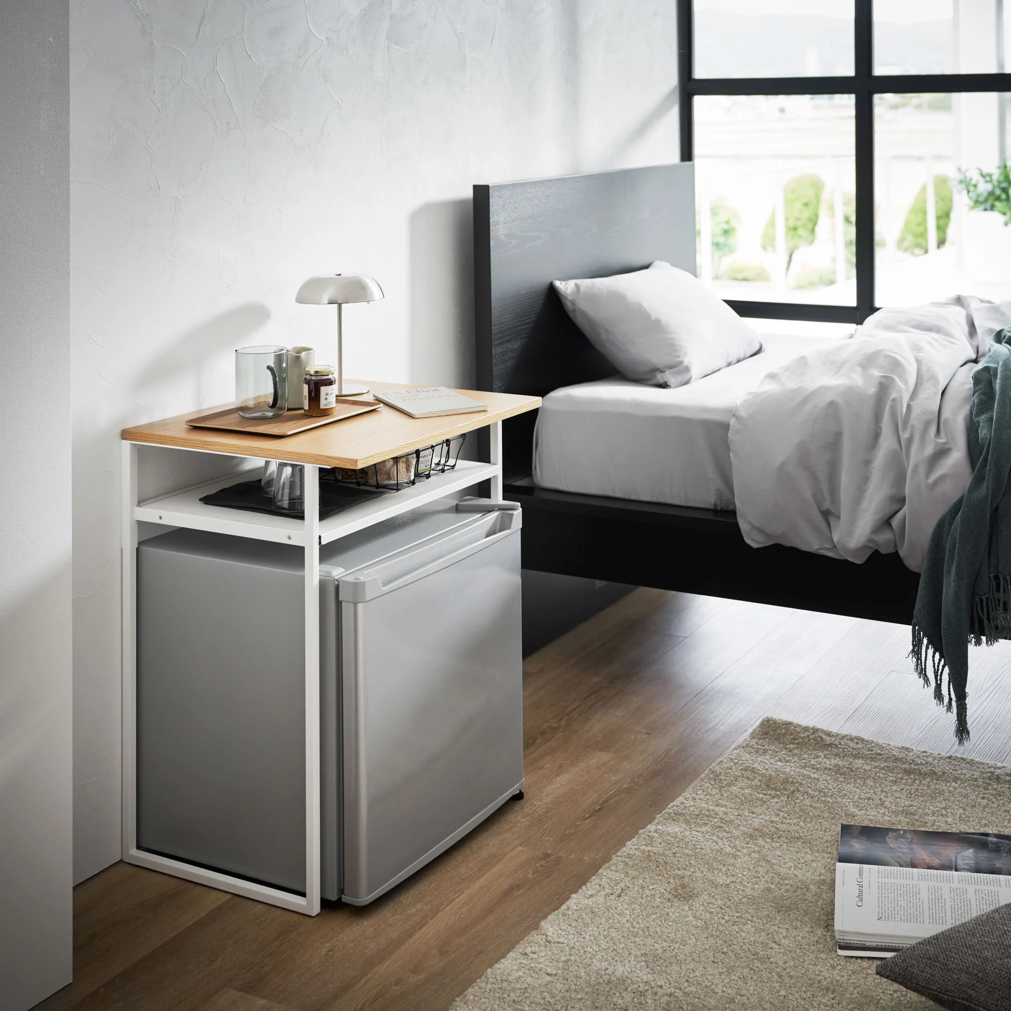 Wood-Top Table with Sliding Shelf - Image 5
