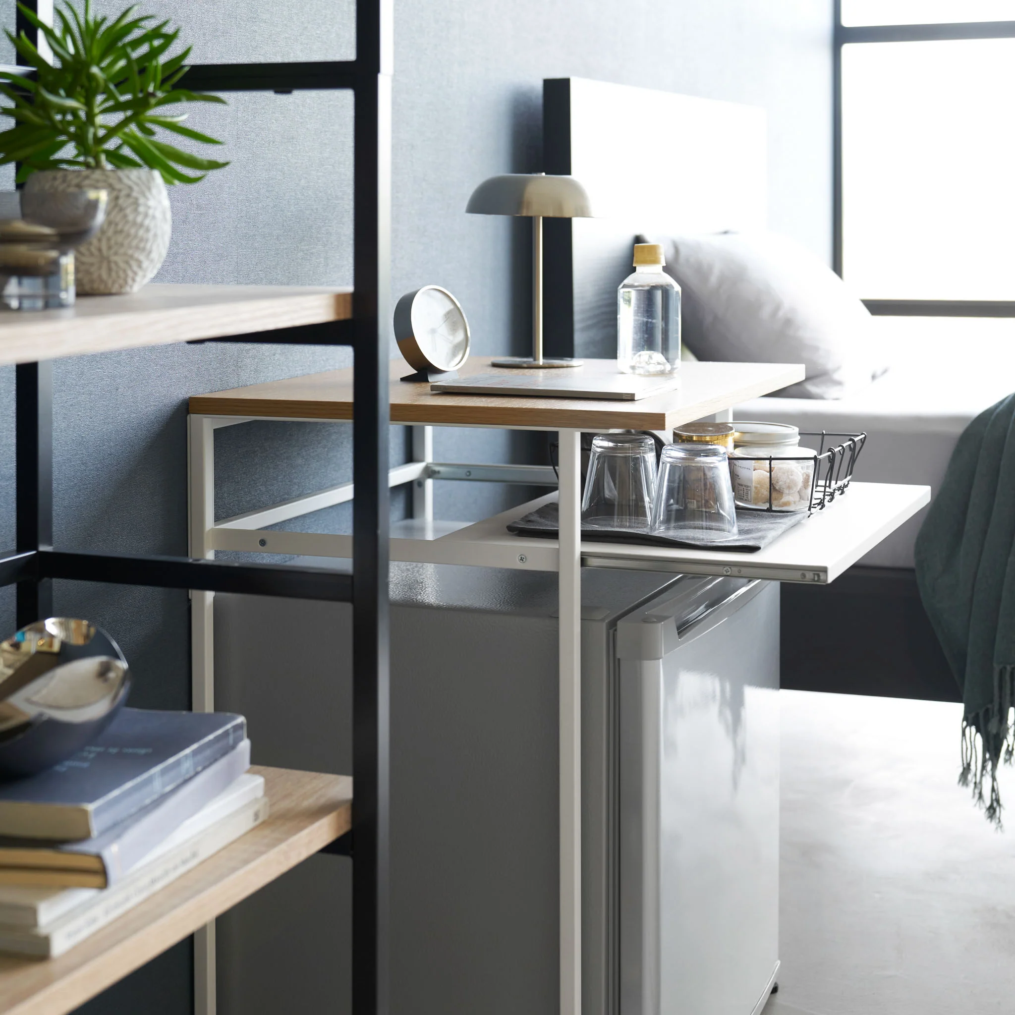 Wood-Top Table with Sliding Shelf - Image 8